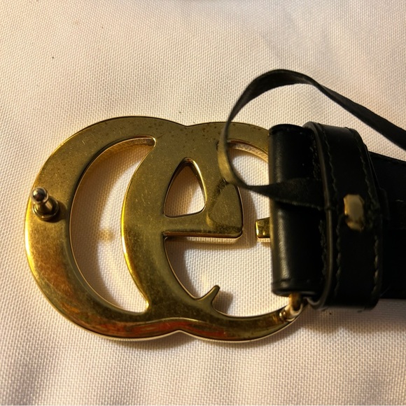 Gucci Black Belt with Gold GG Buckle main image 14